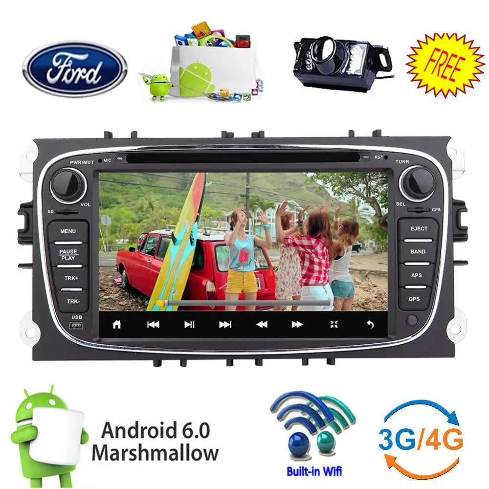 Clearance Android 6.0 Car DVD Player GPS Navi Radio for Ford Mondeo Focus S-Max 2007-2011  GPS head unit tape recorder stereo radio 1