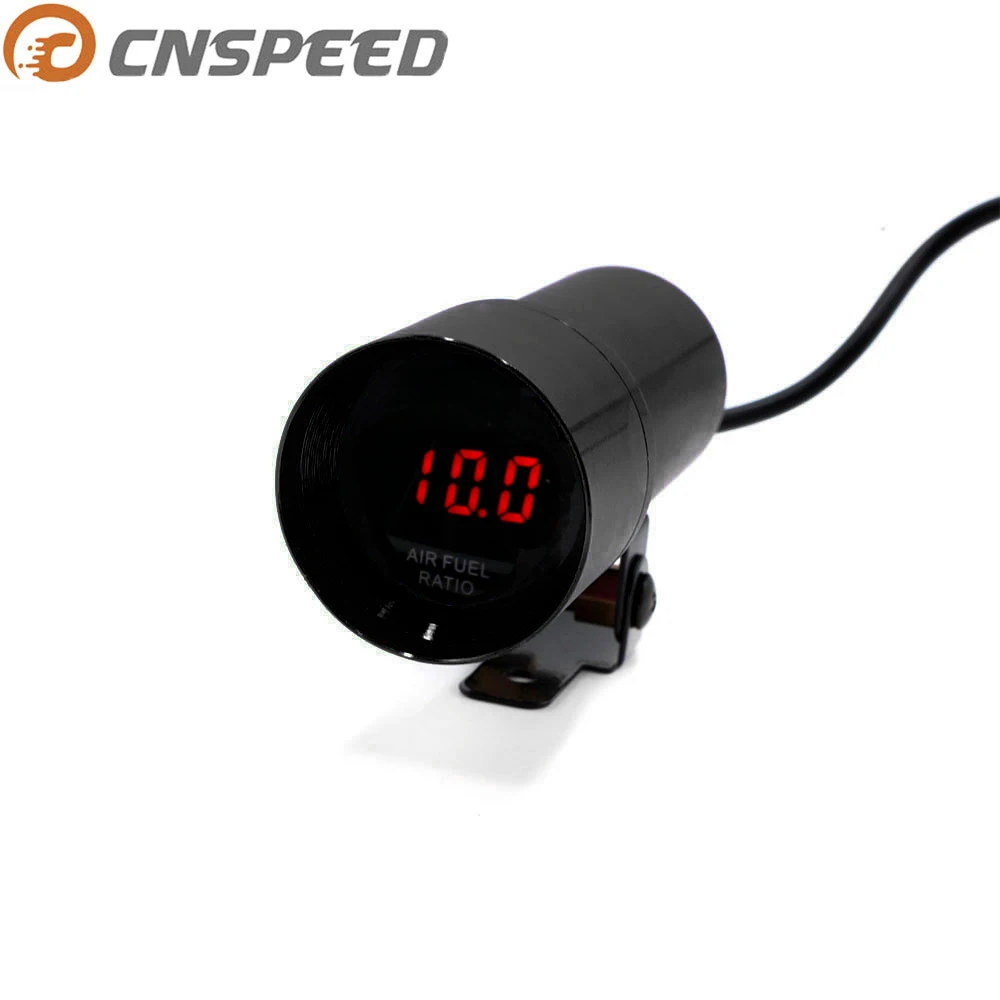 

37mm Digital Auto Air Fuel Ratio Gauge Mini Smoke Lens Red LED Car Air Fuel Meter Air Fuel=10~20 AFR Gauge Black YC100154-BK