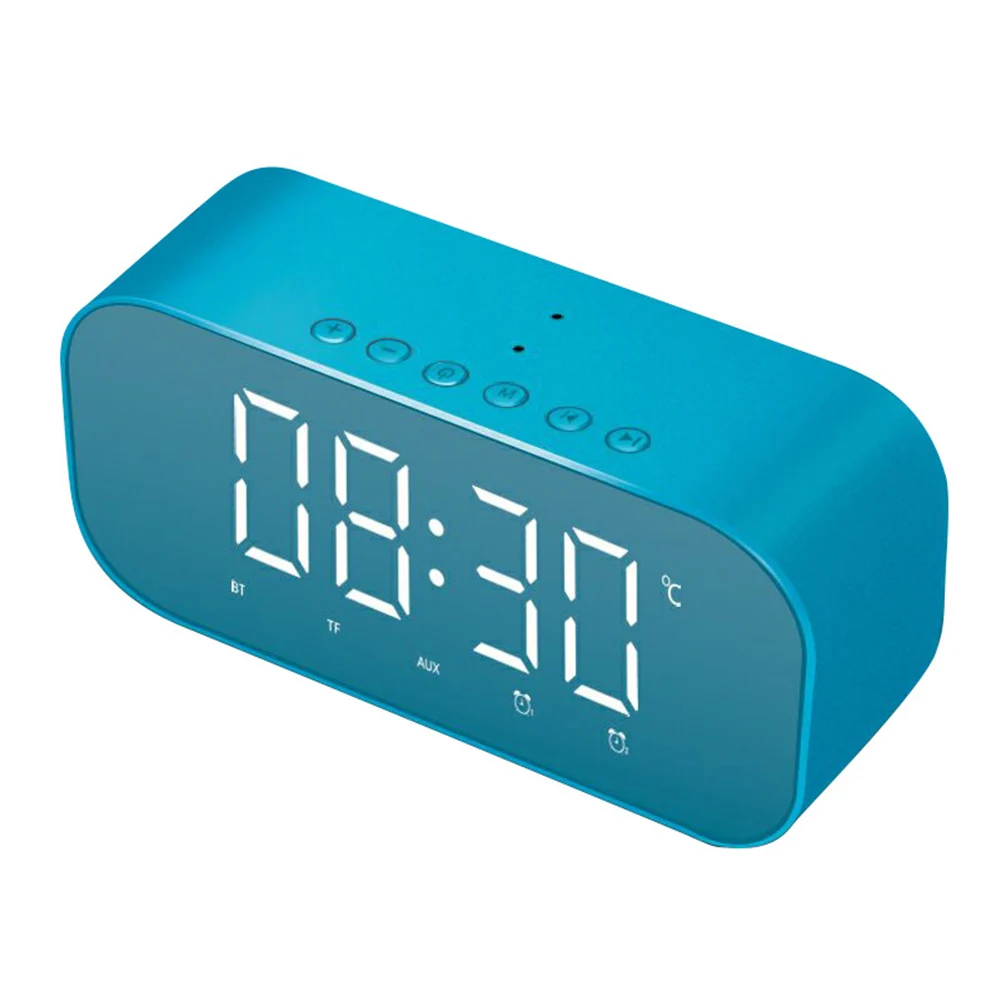 

Wireless Bluetooth Speaker Subwoofer Music Sound Box LED Time Snooze Alarm Clock for PC Phone 2018ing