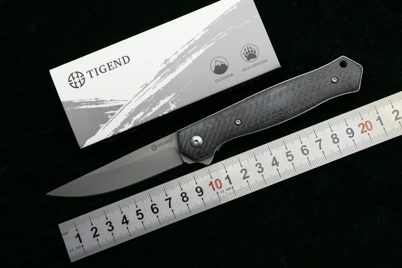 Складной нож TIGEND 1067 Flipper карманный кухонный резец с лезвием D2 CF/G10 и стальной