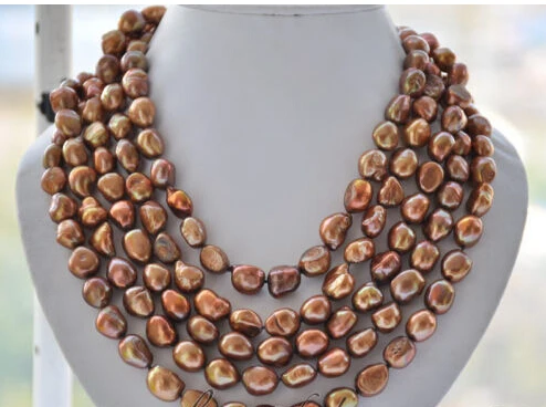 

~~ BJC 00075 coffee baroque freshwater pearl necklace Discount 35%