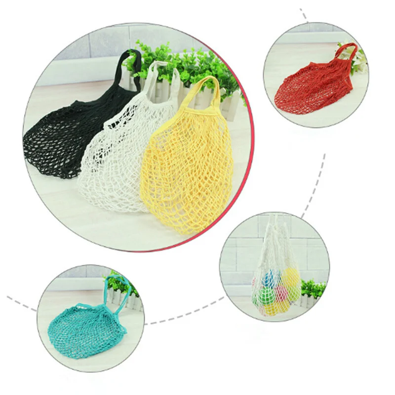 1PC Reusable String Shopping Grocery Bag Shopper Tote Mesh Net Woven Cotton Bag Hand Totes Free Shipping NEW