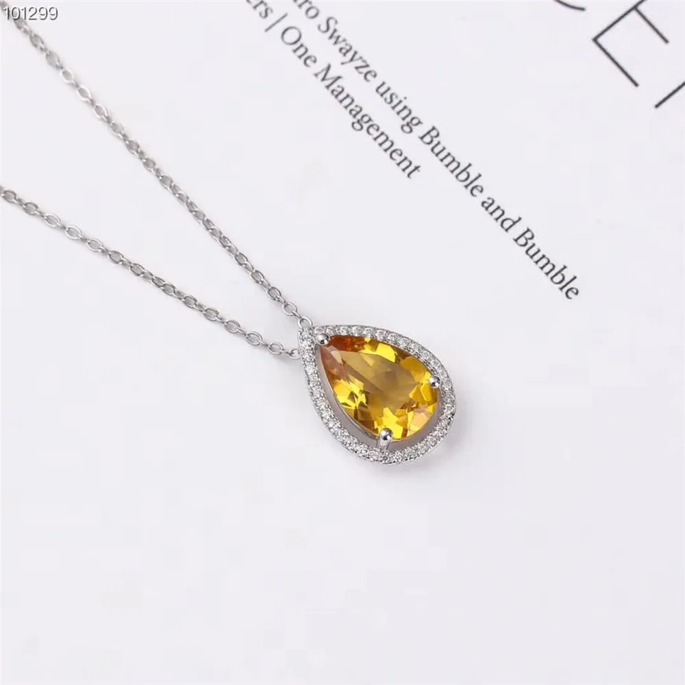  Bijou usine de bijoux à la mode simple-conçu 925 en argent sterling naturel citrine collier pendent