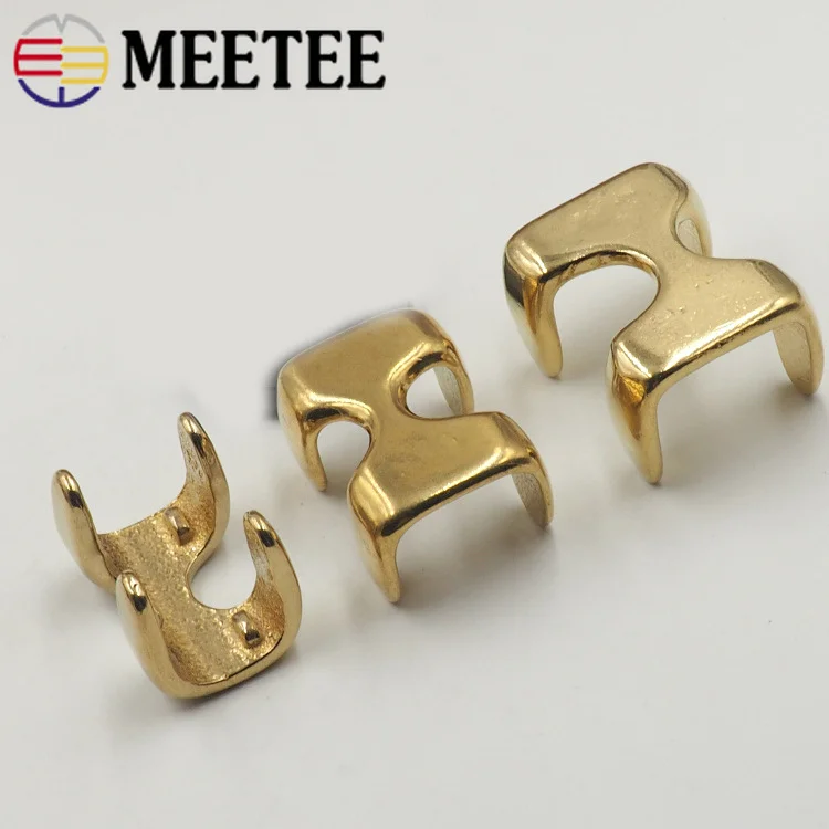 

2Pcs Solid Brass Cord Clip Buckles Metal Claws Nail Ring Dog Collar Webbing Rope Fixed Cord Lock Clasp DIY Hardware Accessories