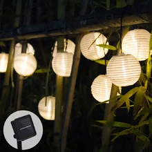 Solar Light Christmas LED Lantern String Lights Ball Wedding Deco LED Solar Garland Outdoor Fairy Lighting