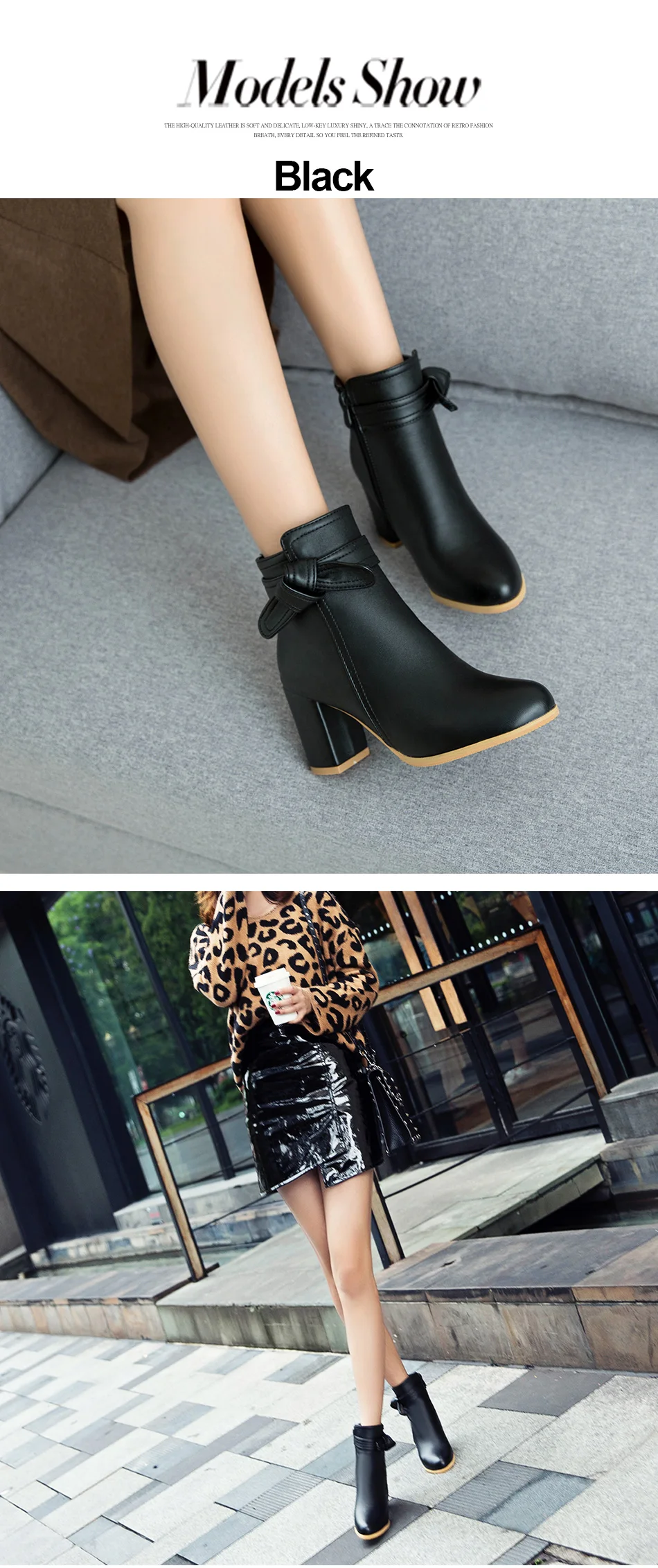 Gdgydh/модные женские ботинки с бантиком-бабочкой ботильоны с круглым носком на высоком каблуке; сезон осень-лето; ковбойские кожаные ботинки