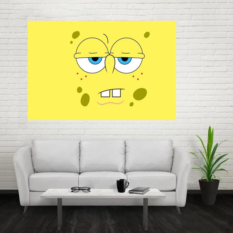 

Nice SpongeBob Poster Custom Satin Poster Print Cloth Fabric Wall Poster Print Silk Fabric Print Poster 12-25