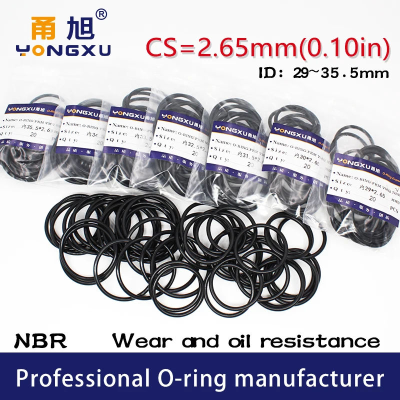 Уплотнительное кольцо из черного NBR 20 шт./лот уплотнительное CS2.65mm