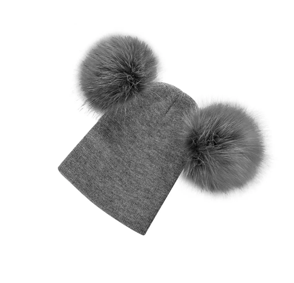 Joyyifor/детская шапка для малышей; Теплая Зимняя шерстяная вязаная шапочка мех; шапка с помпонами для маленьких мальчиков и девочек от 1 до 2 лет