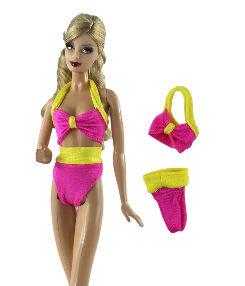 NK One Pcs Princess Doll Swimwear Swimsuits Summer Beach Bathing Bikini Dress For Barbie Doll Accessories Toys JJ 6X