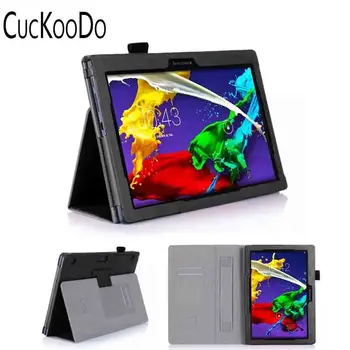 

CucKooDo Quality Hand Strap Leather Case Stand Card Wallet Pocket Magnetic Flip Cover For Lenovo Tab 2 A10-70F 10.1inch Tablet