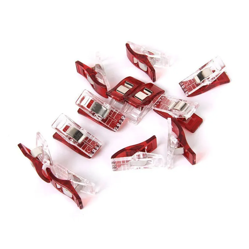 Sewing Machine Tools 10pcs Clothes Pegs Plastic Clothespins Colorful Sewing Craft Quilt Binding Plastic Clips Clamps Pack AU30 (2)