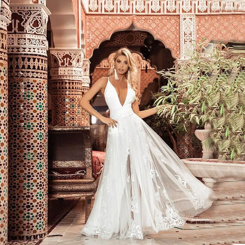 

womens dresses new arrival 2019 summer sexy beach party elegant evening backless white mesh robe longue femme free shiping