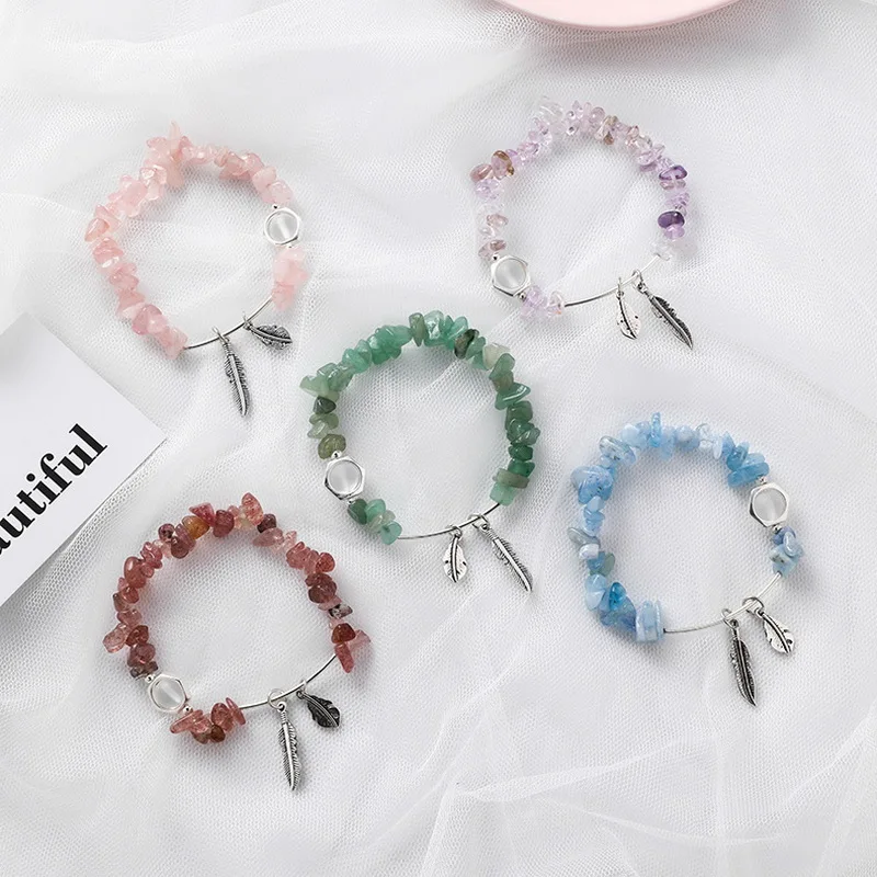 

Boho Vintage Irregular Stones Rhinestone Metal Leaf Charm Bracelet for Women Fashion Temperament Elegant Jewelry ER407