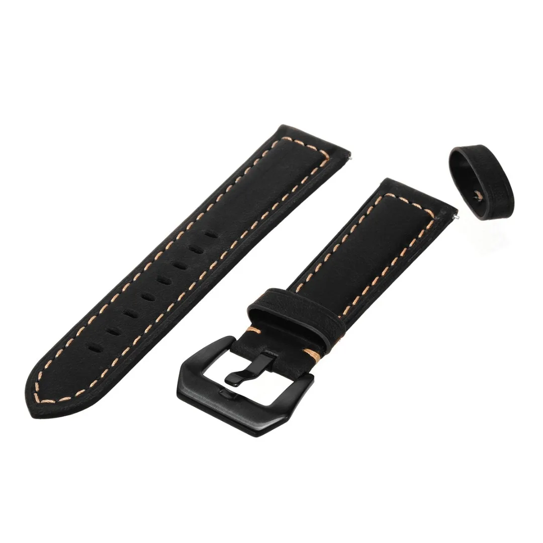 Black Brown Watch Band Genuine Leather Straps 42 /46mm Universal Quick Replacement Strap For Samsung Galaxy Watch Watchbands