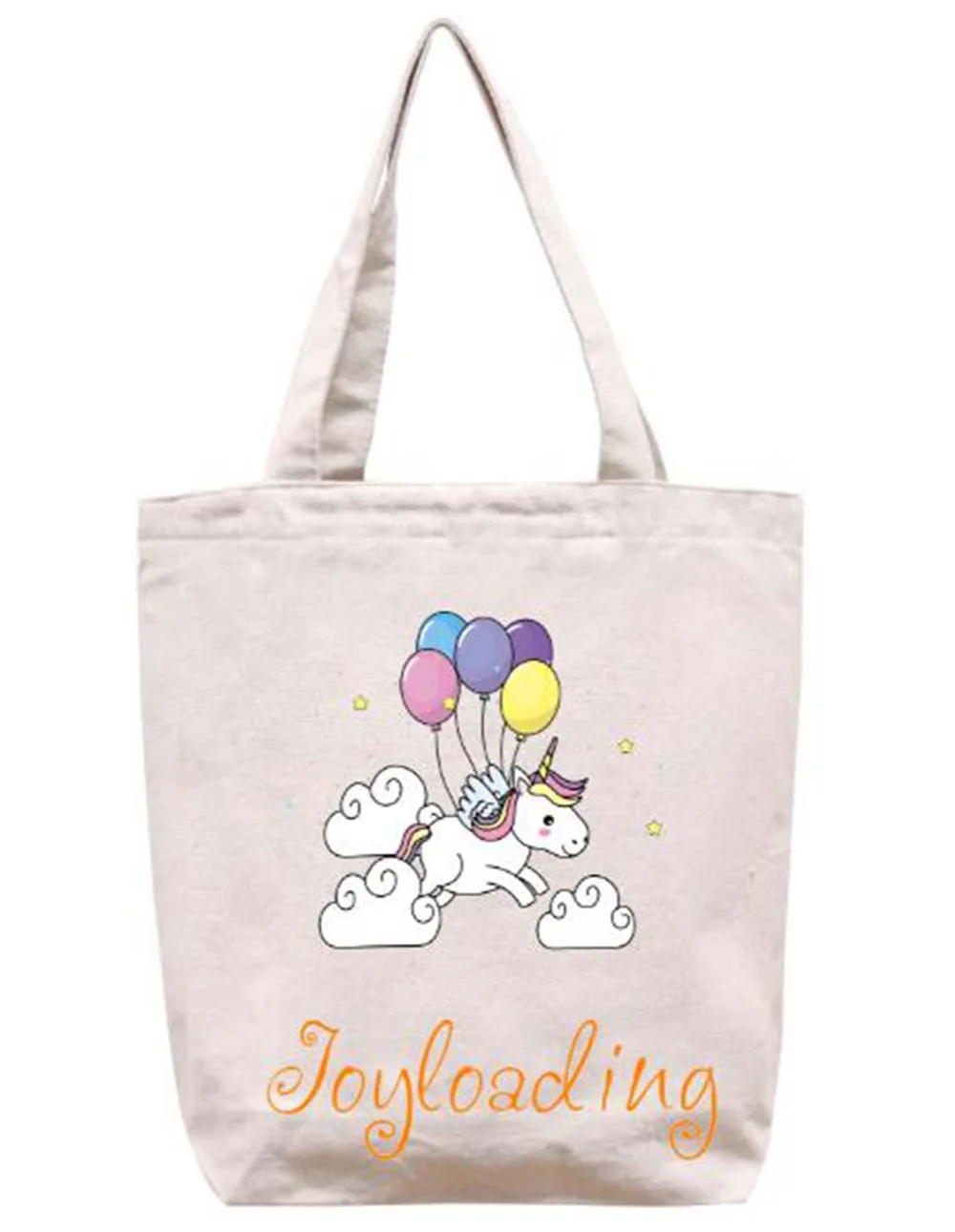 

Joyloading Home Cartoon Unicorn Design Reusable Grocery Shopping Bag Zipper Closure Foldable Tote Bag