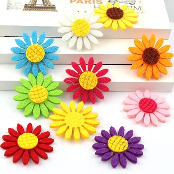 

10pcs 39mm Mix Colors Handmade Sunflower Patches Felt Flower Felt Accessories for DIY Scrapbooking
