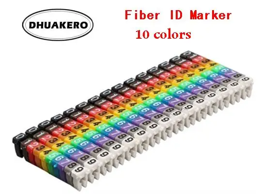 Free Shipping AB215 fiber optical pigtail jumper patch cord identification cable ID marker 0-9 ten colors plastic kit label