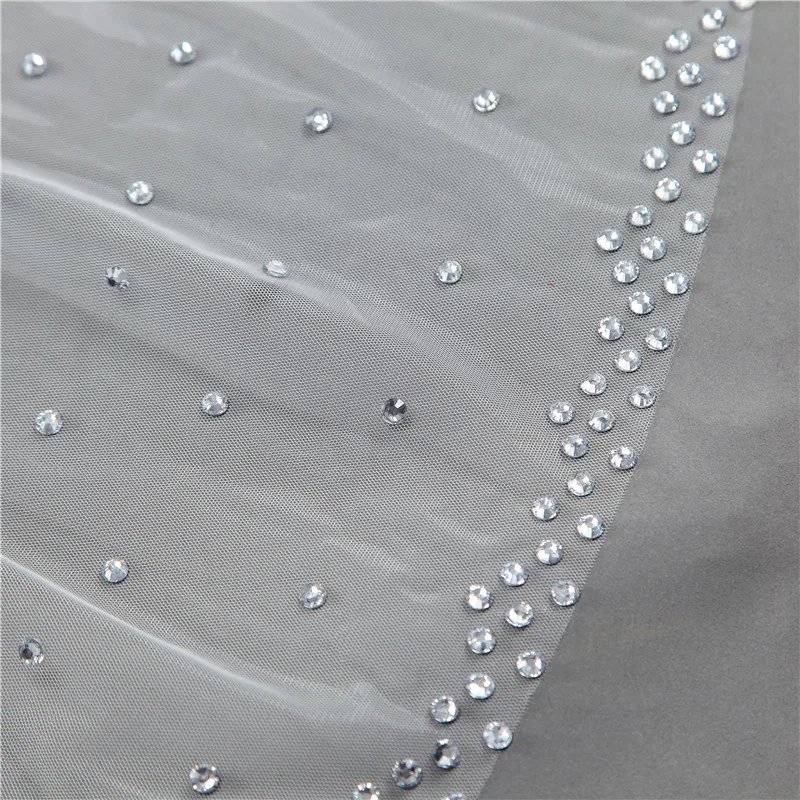 Однослойная Тюлевая свадебная вуаль с застежкой|veil with rhinestones|wedding veilwedding veil rhinestones