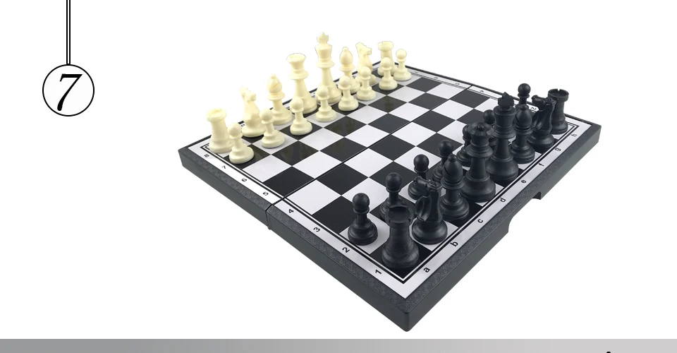 Easytoday Plastic Chess Set Protable Folding Chess Board Plastic Magnetic Chess Pieces Standard Entertainment Games Gift (7)