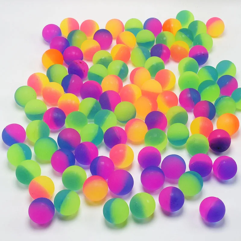 

100pcs 25mm Rubber Balls Double Color Matter Surface High Quality Bouncy Rubber Balls Mix Colors Toy Bouncing Ball for Kids
