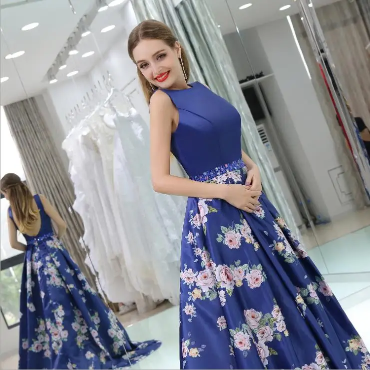 blue floral bridesmaid dresses