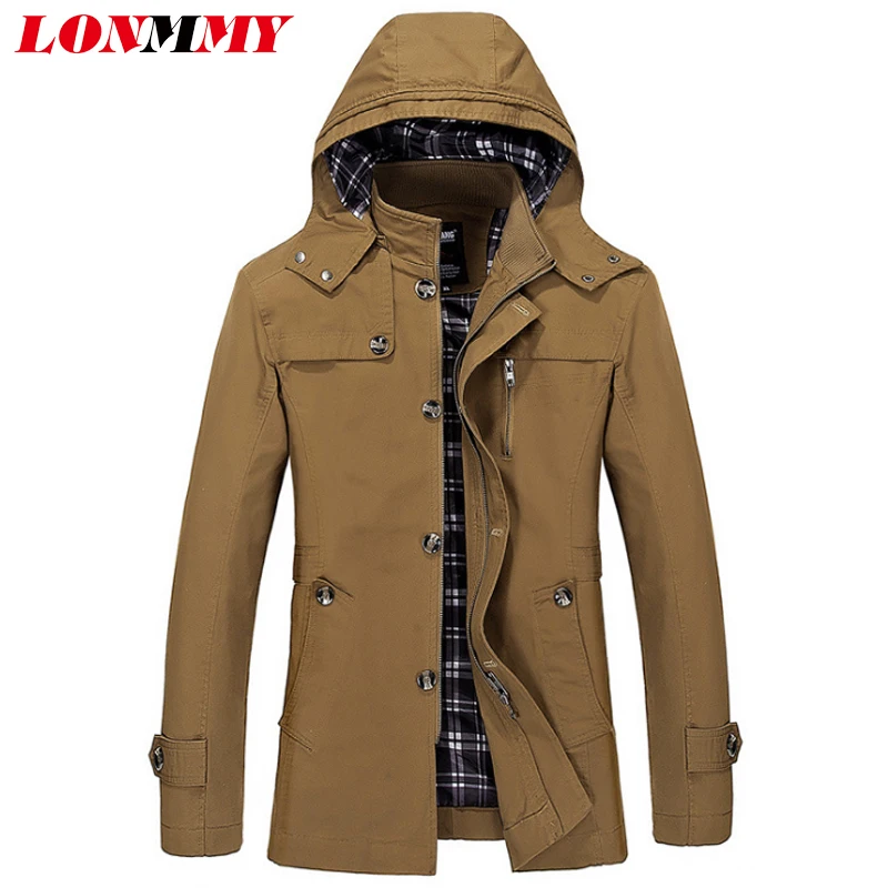 LONMMY куртка мужская Толстовка ветровка однобортная брендовая одежда Jaqueta masculina мужские куртки и пальто длинные стили 2019