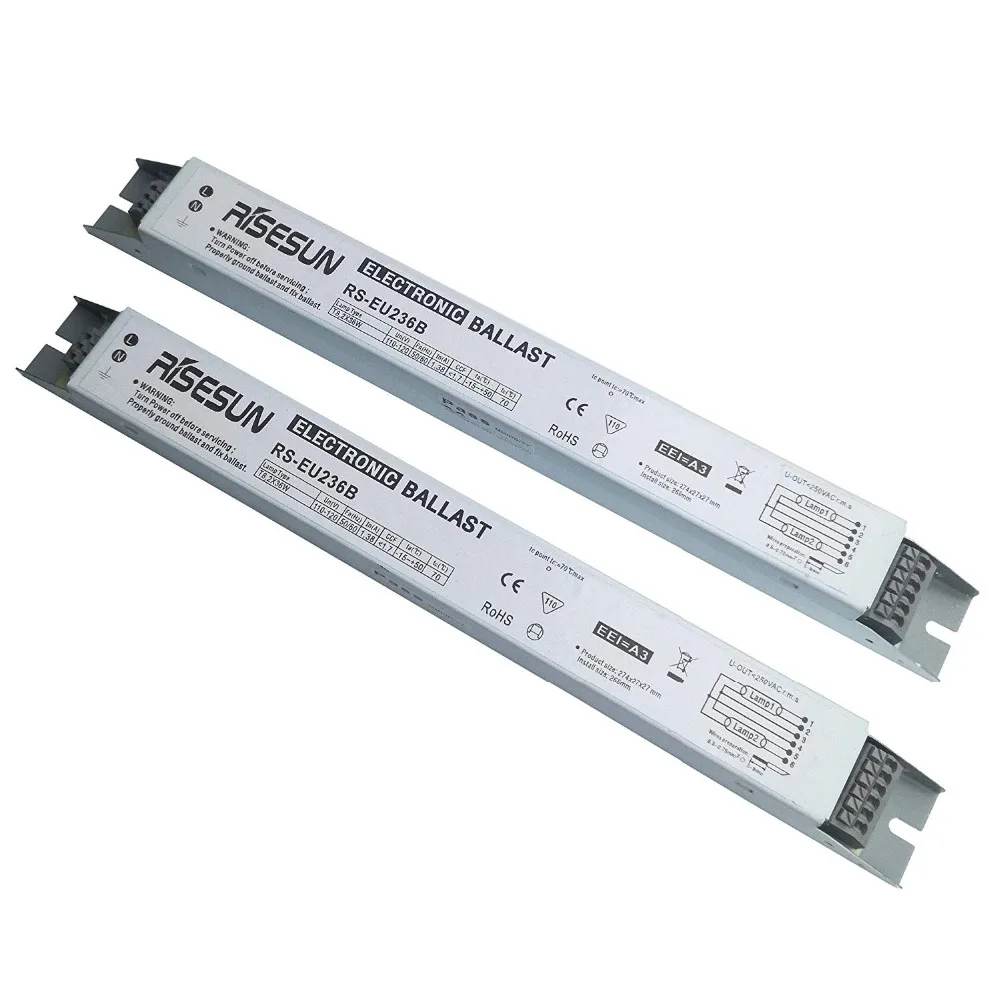 2Pcs RS EU236B 110v RS P236A 220V 2x36W T8 Electronic Ballasts for ...