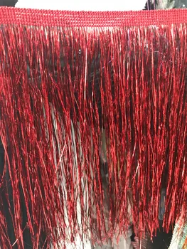 

fashionable French lace fabric yaking-6628 African tassel embroidery lace, Performers' clothing fabric,shiny material