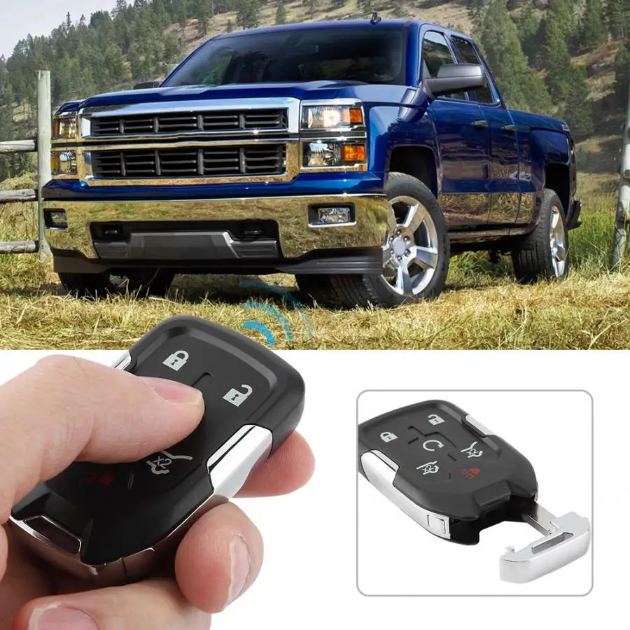 Car Remote Key Case 6-Button Smart Remote Control Car Entry Key Fob Case for Chevrolet GMC button key Car Accessories