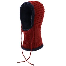 Laamei Для мужчин трикотажная шляпа плюс толстый бархат, шерстяные, с круглым носком Кепки сплошной цвет мужской теплый Шапки осенние и зимние модные Для мужчин шапки, головные уборы