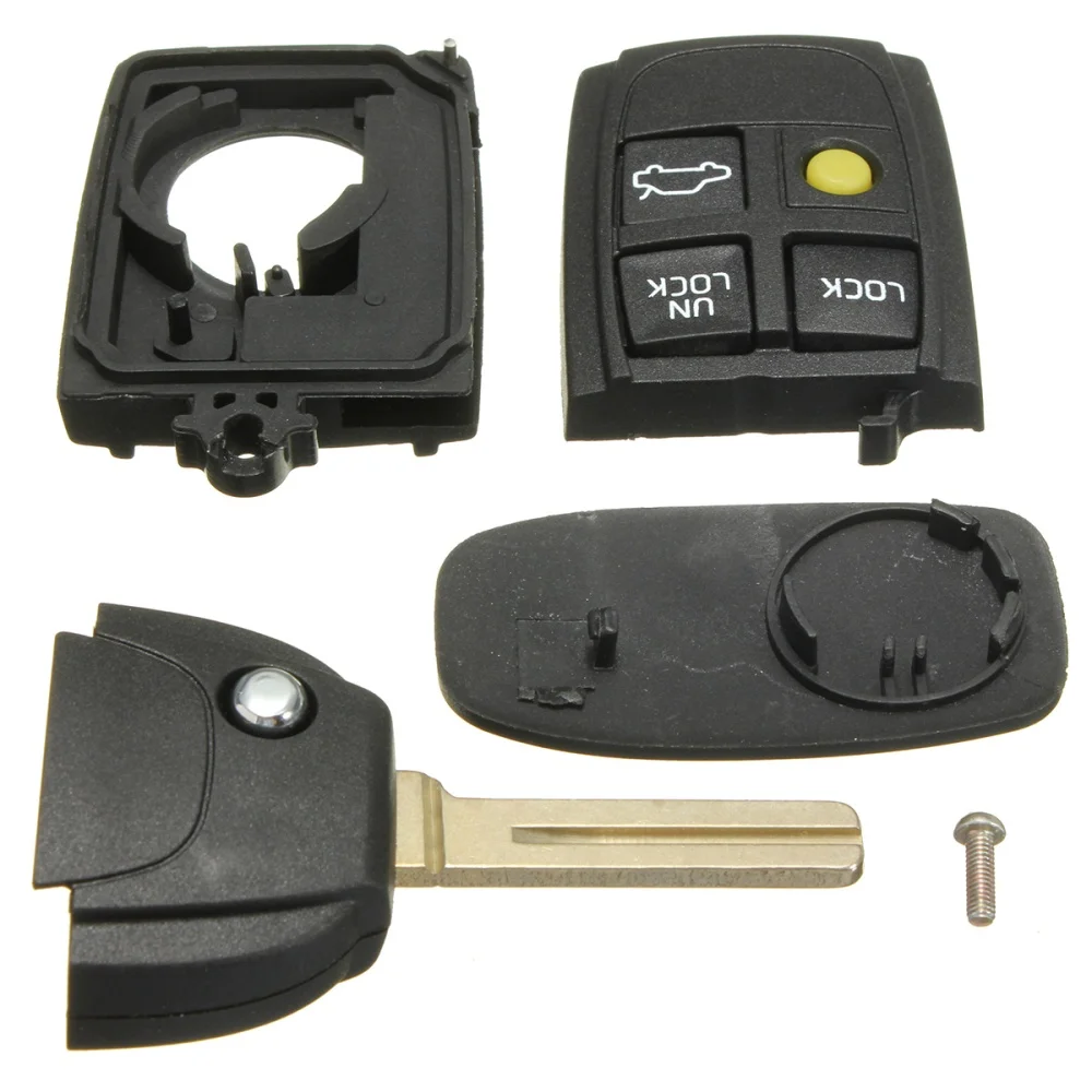 Модифицированный 4 кнопки дистанционного ключа автомобиля Флип-ФОБ чехол для VOLVO S40 V40 S60 S70 C70 V70 S80 S90 V90 XC70 XC90