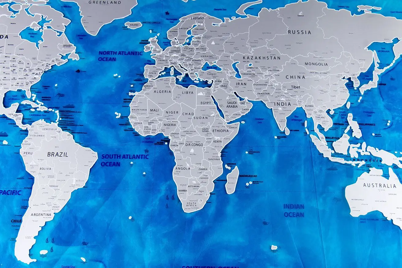 82,5x59,4 см Deluxe Blue Ocean Erase World Map Скретч Карта мира персональная дорожная скретч для украшения дома Наклейка на стену