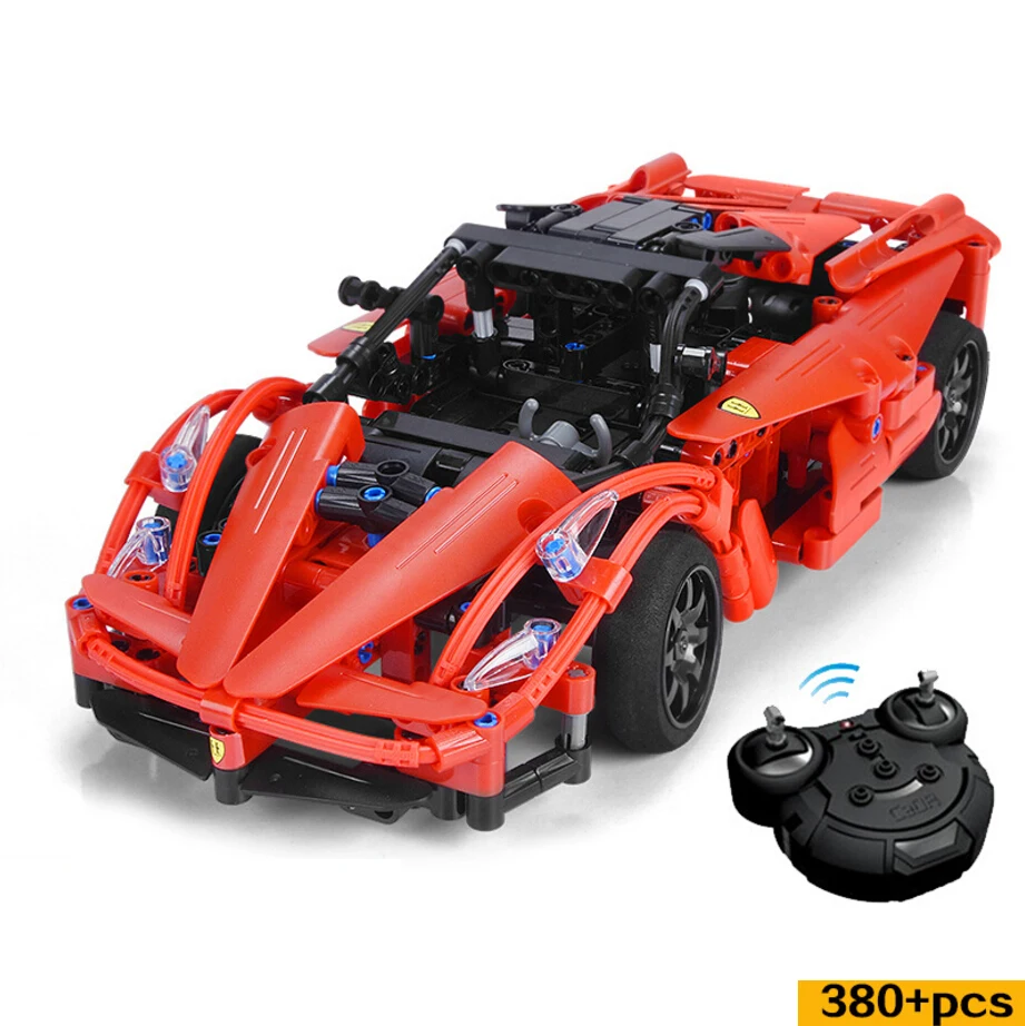 

Technics remote radio control speed red super sports car block famous laferra RC building bricks model 2.4Ghz rc toys for gifts