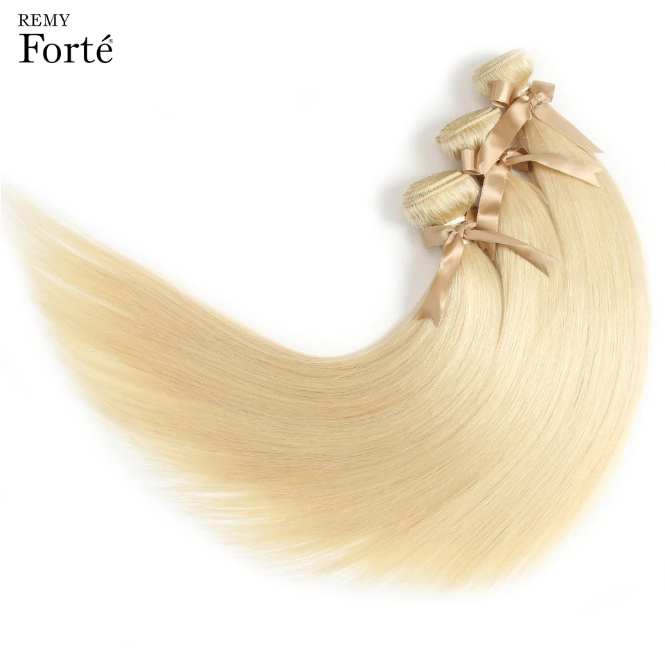 Remy Forte 613 Blonde Brazilian Hair Weave Bundles Human Hair Bundles With Closure Mink Straight Human Hair Bundles unique hair