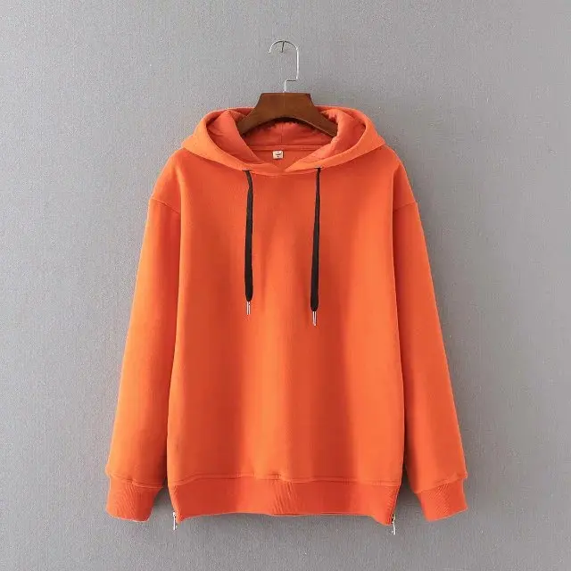 

Hoodies Sweatershirt 2016 Autumn Winter Solid Color Long Sleeve Loose Tracksuit With Zipper 5345