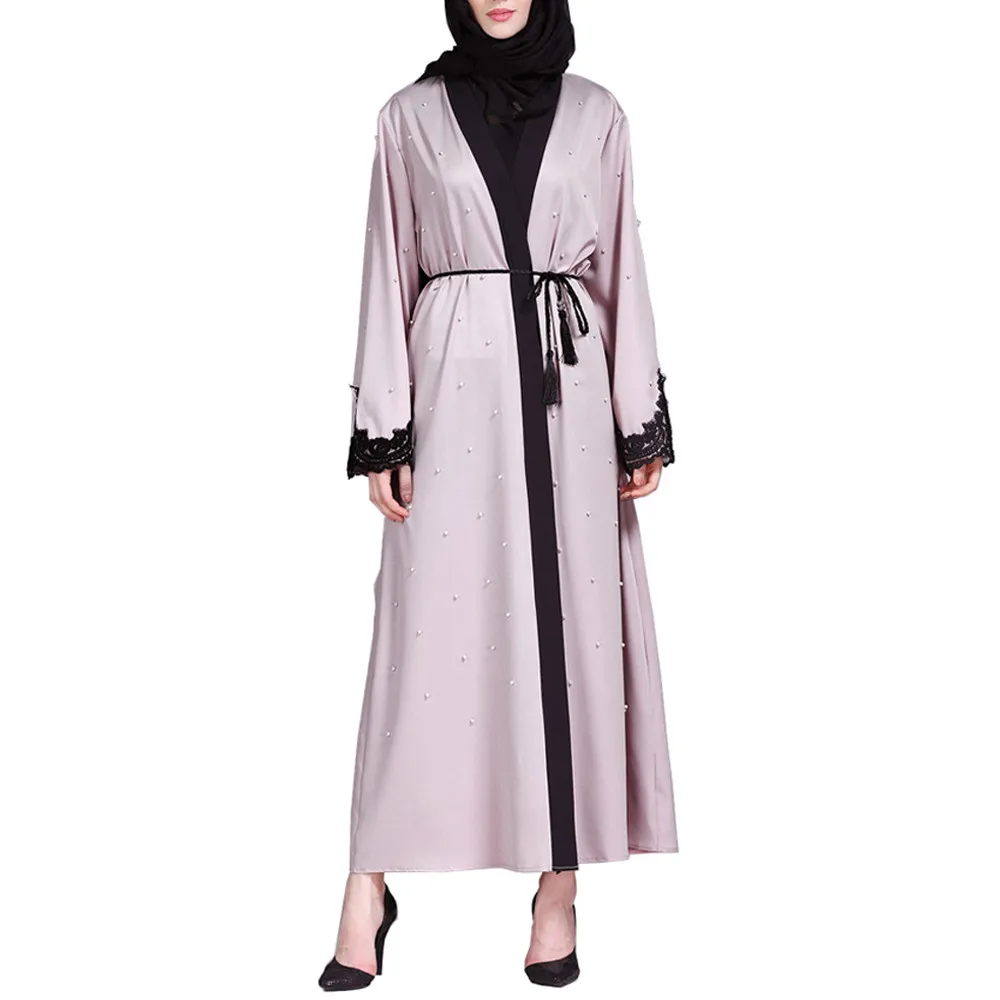 CHAMSGEND мусульманские, исламские женщины костюмы кружево Сращивание длинное пальто Ближний Восток длинный халат хиджаб Абая для женщин
