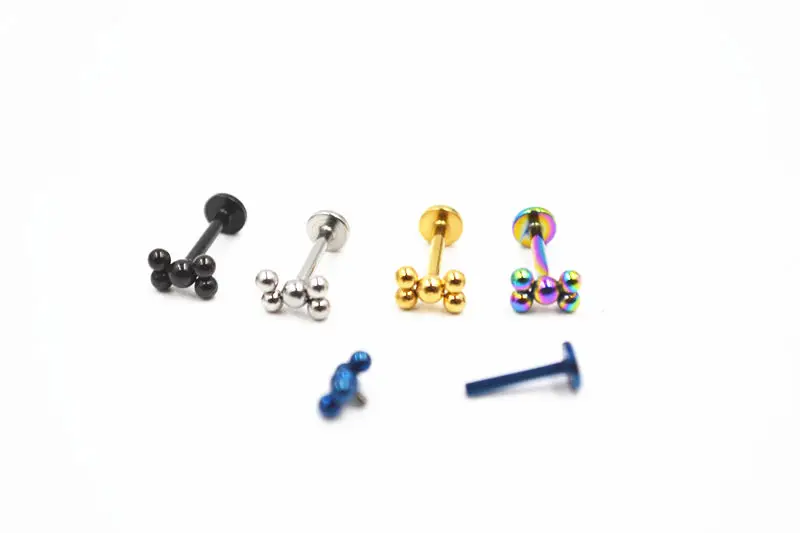 LOT50pcs Body  Jewelry -16g Ball Lip Labret Ring Bar Lip Cheek Monore Studs Piercing Ear Helix Diath Cartilage Bar image_2