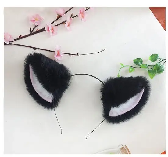 1 pcs multicolor Lovely Bell Hairwear Women Fashion Party Charming Lovely Fox Cat Ear Fur Hair Clip Hairband