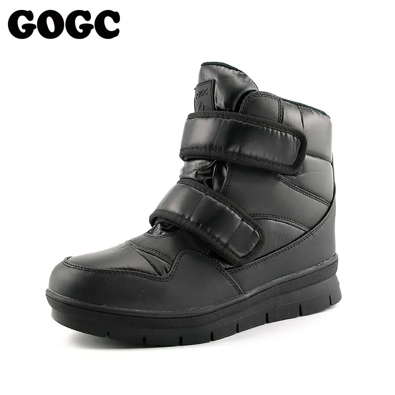 Koop Nieuwe Collectie 2018 Winter Schoenen Mannen GOGC Snowboots Voor Mannen Winter Warme Enkellaars Mannelijke Plus Size 41 46 comfortabele Platte Schoenen