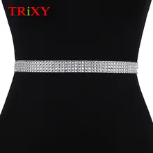 TRiXY S19-2 стразы свадебный пояс из серебряных алмазов, с украшением в виде кристаллов свадебные пояса свадебные платья украшения