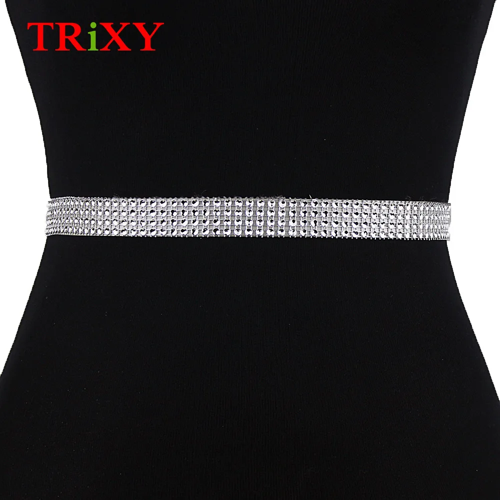 TRiXY S19-2 стразы свадебный пояс из серебряных алмазов с украшением в виде