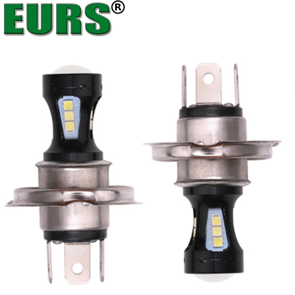 

EURS NEW Motorcycle Fog Lights LED Headlight Bulbs 12V 500lumen H4 3030 18SMD Upgrade Lamps high quality Bright free shipping