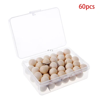 

60 Pcs/pack Round Wood Thumb Tack Japanese Creative Decorative Drawing Cork Board for School Pin Broches Pushpin Office