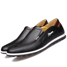 Spring Summer Men’s Leather shoes Male Business Dress Formal Wear Casual Sandals Male British Hollow ventilation