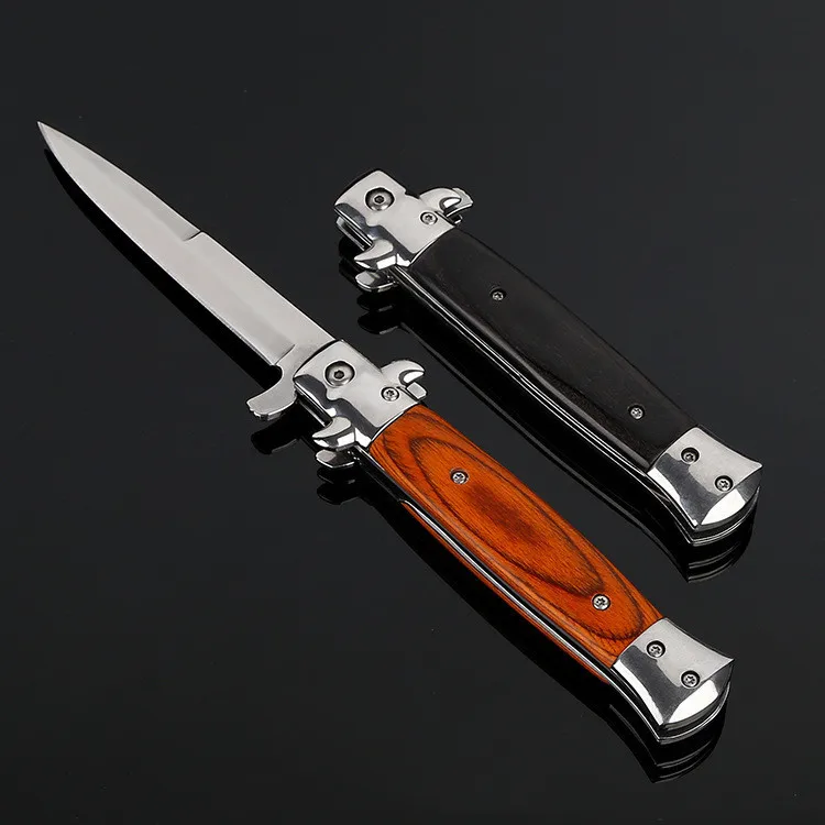 ToughKeng Stiletto фиксированный тактический складной карманный нож 5Cr13 стальной эбеновый нож, палисандр с ручкой