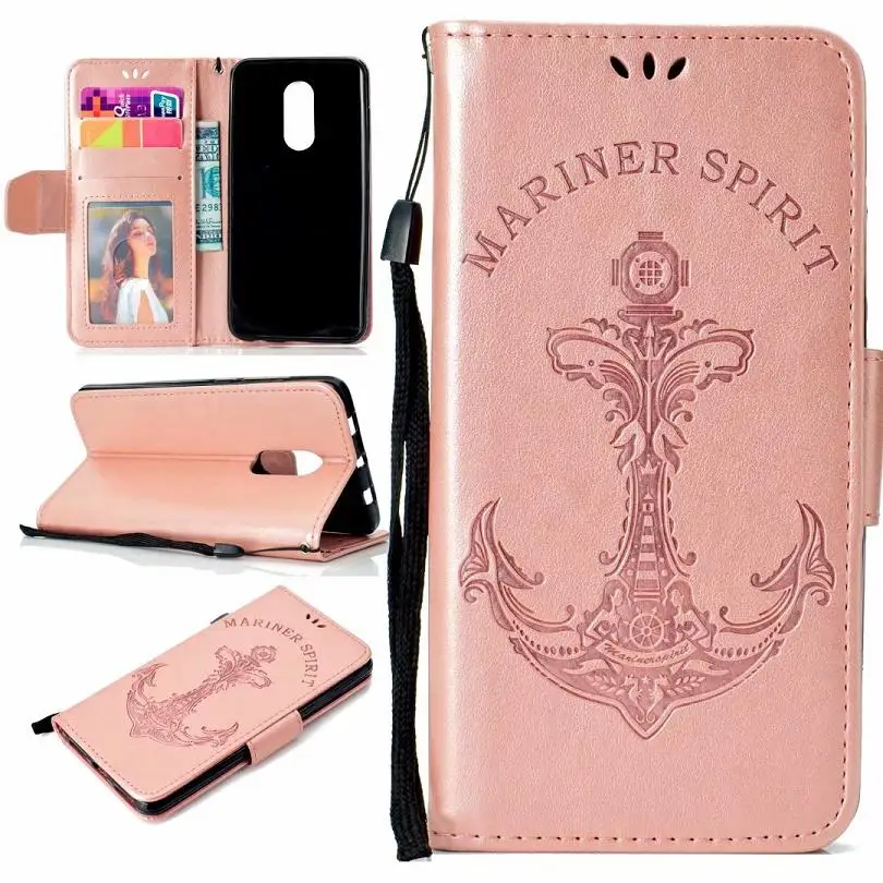 

PU Flip Leather Case For Redmi 5 5 Plus 4A 4X Note 5A 3D Mermaid Anchor Embossed Phone bags