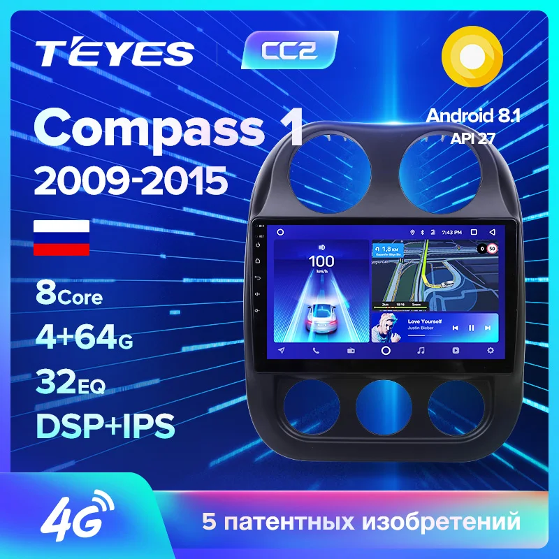 

TEYES CC2 For Jeep Compass 1 MK 2009-2015 Car Radio Multimedia Video Player Navigation GPS Android 8.1 No 2din 2 din dvd