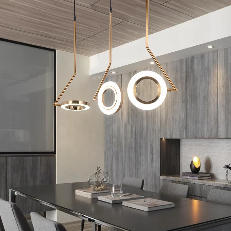  Novelty Aluminum Rings Shine Led Pendant Lights Bedroom Lamp Bedside Lamp Dining Room Pendant Lamp  - 32963450808