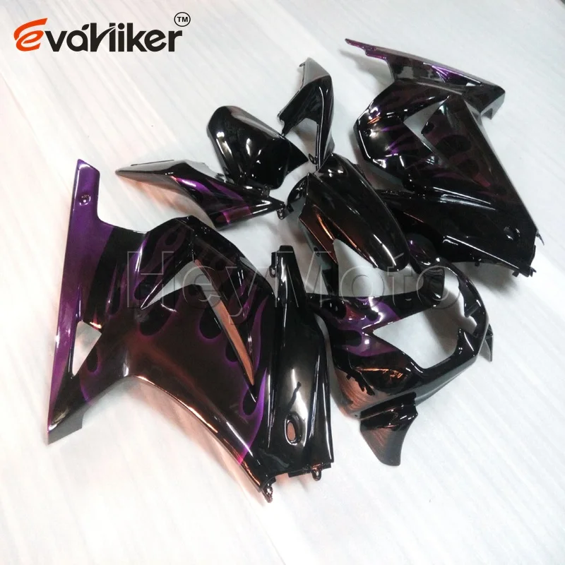 Custom Motorcycle cowl for ZX250R EX250 2008 2009 2010 2011 2012+Unpainted fairing+Botls+Injection mold purple flames H3 Custom Motorcycle cowl for ZX250R EX250 2008 2009 2010 2011 2012+Unpainted fairing+Botls+Injection mold purple flames H3